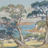 Kathleen Airini Vane, Coastal Landscape with Pohutukawa