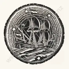Ernest Mervyn Taylor, Untitled (Ship with Southern Cross)