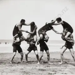 Melba Studios, Maranui Surf Life Saving Club Members Cock Fighting - Lyall Bay - Wellington