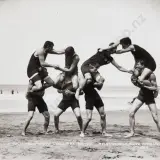Melba Studios, Maranui Surf Life Saving Club Members Cock Fighting - Lyall Bay - Wellington