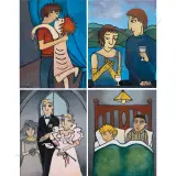Claire Jennings, Set of Four Original Oil Paintings