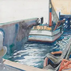 Frederick Vincent Ellis, Unfinished Sketch of Wellington Wharves