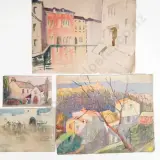 John Weeks, Four European Watercolour Landscapes