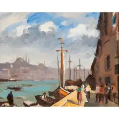 William Robert Browning Watson, Quayside Fishing Boats - Istanbul