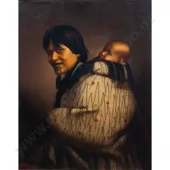 Gottfried Lindauer, Heeni Hirini (Ana Rupene) and Child