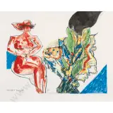 Pat Hanly, Woman + Bouquet