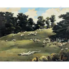 Peter McIntyre, Grazing Sheep - Wairarapa