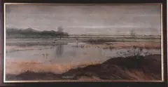 Gerard Krol, Usselermeer, Gerard Cornelis Krol (1882-1950 Enschede), pastel op papier, Usselermeer, 37x80cm