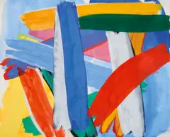 Alain Clément, "97 N 17G", Gouache auf Velin (verso typografisch bedruckt)