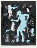 Jörg Immendorff, Ohne Titel, Farbserigrafie auf Hahnemühle (Wasserzeichen)