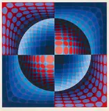 Ohne Titel by Victor Vasarely, Farbserigrafie auf Büttenkarton, sold Nov 2015