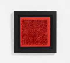 Tableau clous by Bernard Aubertin, 1970, nails, wood, paint, sold Nov 2015