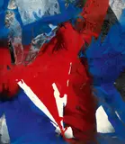 Fred Thieler, "R. Bl.W.73", Mischtechnik auf Leinwand