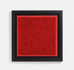 Tableau clous by Bernard Aubertin, 1976, nails, wood, paint, sold Nov 2015