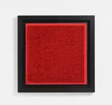 Tableau clous by Bernard Aubertin, 1976, nails, wood, paint, sold Nov 2015