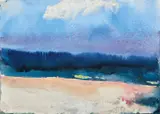 Klaus Fußmann, Ostsee, Angeln, Mischtechnik auf Maschinenbütten