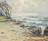 Erich von Perfall, Ostseeküste, Öl auf Faserplatte