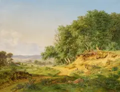 Julius Hellesen, Weite Landschaft, Öl auf Leinwand