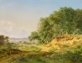 Julius Hellesen, Weite Landschaft, Öl auf Leinwand