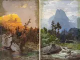 Louis Douzette, Zwei Gemälde: Im Hochgebirge