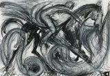 Antonius Hoeckelmann, Ohne Titel (Nächtlicher Ausritt), Mischtechnik auf Papier