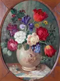 J. Steenoven, Bloemstilleven, olieverf op doek