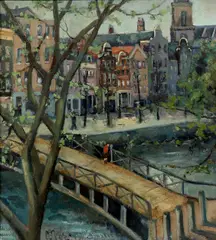 Anna Luutske Ras, Amsterdams stadsgezicht, olieverf op doek