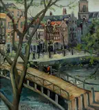 Anna Luutske Ras, Amsterdams stadsgezicht, olieverf op doek