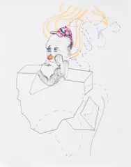 Walter Price, Clown Shoes, 2017, pen, marker and graphite on paper