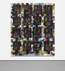 Rashid Johnson, Color Men, 2016, spray enamel, black soap and wax on ceramic tile