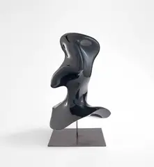 New Age Demanded (Swerveman Black) by Jon Rafman, 2013, 3D printed photopolymer resin and auto body paint, sold May 2019