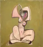 Gold Nude by George Condo, 1989, oil on canvas, sold May 2019