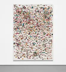 Great Big Kiss by Dan Colen, 2010, chewing gum and wrappers on canvas, offered May 2019