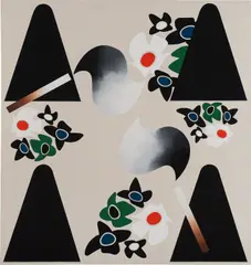 Newz! by Math Bass, 2016, gouache on canvas, sold May 2019