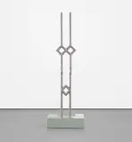 Andra Ursuţa, Dumb Belles 2, 2013, brushed steel, glass tiles, cement board and wood