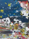 Petra Cortright, salad dressings orange yogart, 2014, digital painting on aluminum