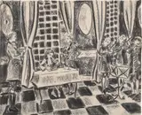 Elizabeth Peyton, Louis XIV Dejeuner Age 11, 1995, charcoal on paper