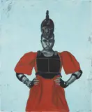 Robert Pruitt, Fantastic Sagas: Soldier, 2013, Conté and mixed media on hand-dyed paper, double-sided