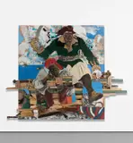 Aaron Fowler, Nigga F**k Yo Cousin, 2013, mixed media on wood panel, in 3 parts