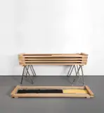 Oscar Murillo, Work demographics, 2014, wood, steel, copper brass, corn and black beans