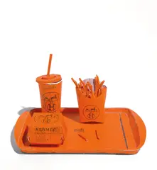 Hermés Value Meal by Tom Sachs, 1997, ink and thermal adhesive on cardboard and Hermés paper, in 60 parts, sold May 2019