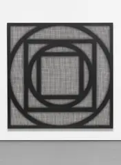 George Cohen, Two Circles and Three Squares, 2018, acrylic on canvas