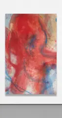Rita Ackermann, Fire by Days X, 2011, oil, pigment, wax, modeling paste, enamel, rabbit skin glue and spray paint on canvas