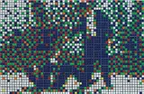 Invader, Rubik Mr. Pink and Mr. White, 2007, Rubik cubes on wood panel