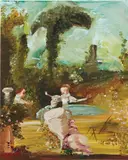Genieve Figgis, The pursuit (after Fragonard), 2018, acrylic on canvas