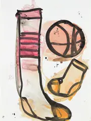 Katherine Bernhardt, Untitled, 2014, ink and watercolor on paper