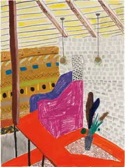 Ramp by Shara Hughes, 2008, mixed media on paper, sold Sep 2019