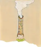 Untitled by Yoshitomo Nara, 2001, colored pencil and pen on paper, sold Sep 2019