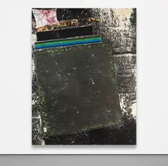 Sterling Ruby, BC (3852), 2012, collage, paint, bleach, glue and fabric on panel