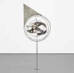 Space Churn with Cams VI by George Rickey, 1974, stainless steel, in 2 parts, offered Sep 2019
